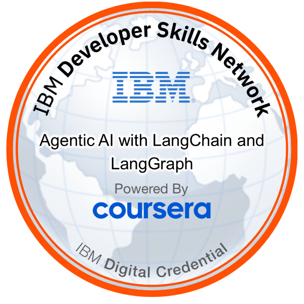 IBM Agentic AI with LangChain and LangGraph badge