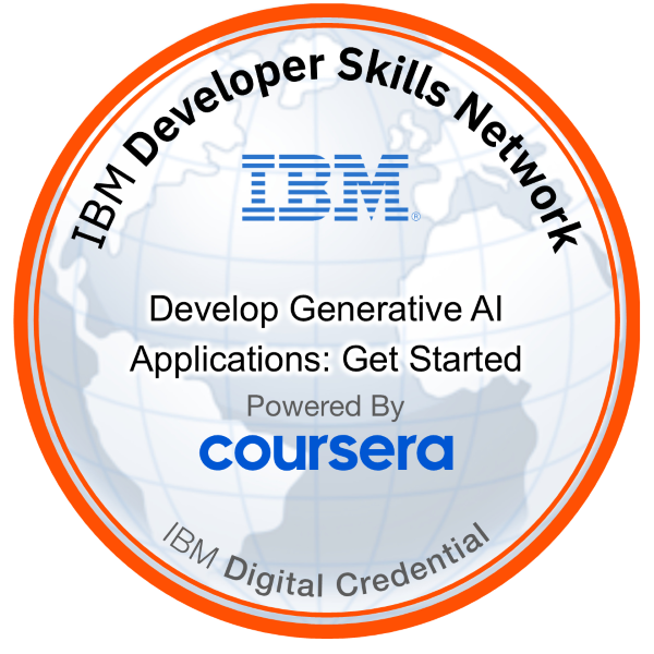 IBM Develop Generative AI Applications badge